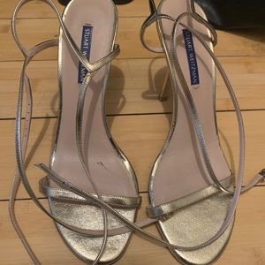 Stuart Weitzman golden strap heels